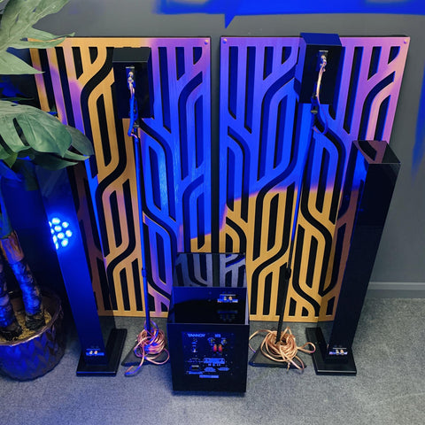 Tannoy HTS 5.0 With HTS101 Subwoofer Surround Sound System Including Stands Tannoy HTS 5.0 With HTS101 Subwoofer Surround Sound System Including Stands
