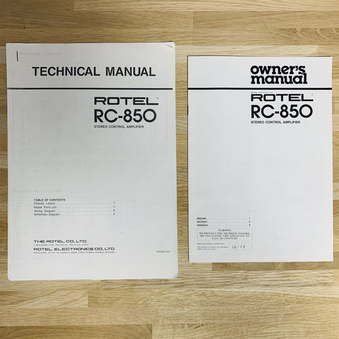 Rotel RC-850 Pre-Amplifier Rotel RC-850 Pre-Amplifier
