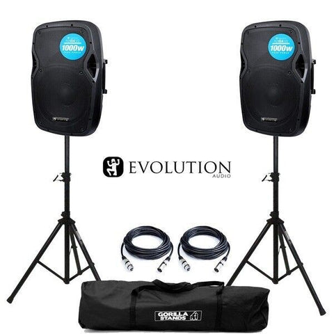 Evolution Audio RZ12A V3 Active Speakers (Pair) + GSSKit + Cables