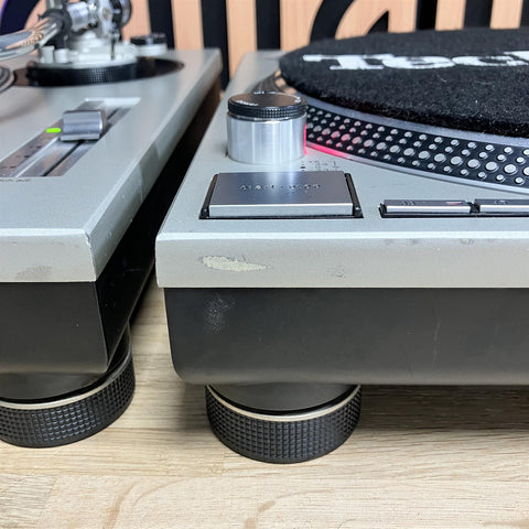 Technics SL-1200MK2 DJ Turntables Silver With Ortofon Concorde DJ S Carts & Styli (Pair)
