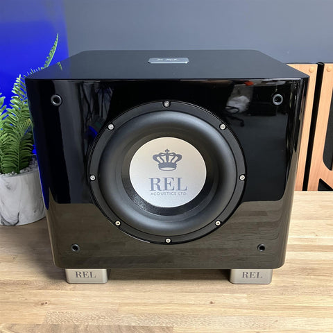REL T/7X Active 200 Watt Class A/B Subwoofer Black Gloss