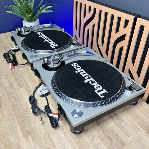 Technics SL-1200MK2 DJ Turntables Silver With Ortofon Concorde DJ S Carts & Styli (Pair)