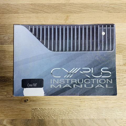 Cyrus FM7 Radio Tuner Instruction Manual