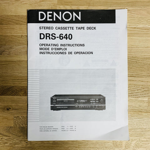 Denon DRS-640 HX Pro Stereo Cassette Deck Recorder