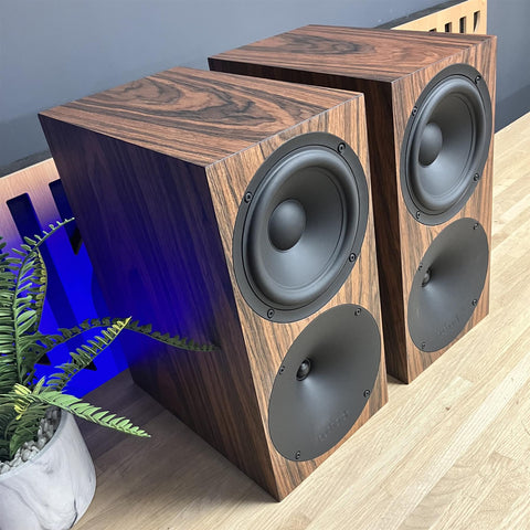 Buchardt S400 MK2 Speakers Rosewood Inc Stands Black Oak Pair