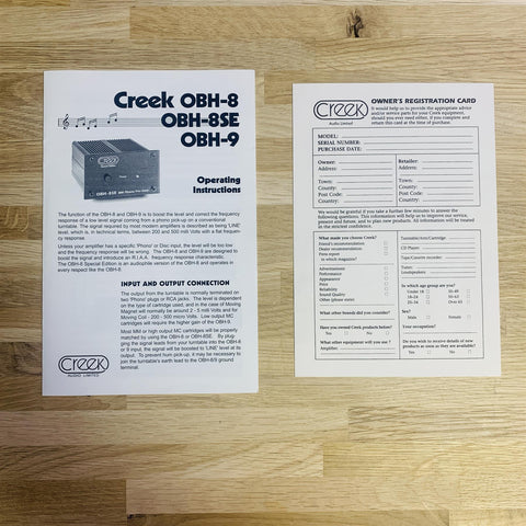 Creek OBH-9SE Pre-Amp and power supply