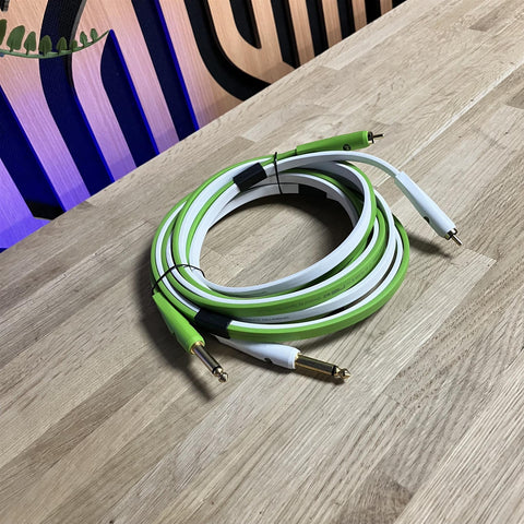 Pair Neo Oyaide d+ Class B RCA Phono to 6.3mm 1/4" Jack Interconnects (2m)
