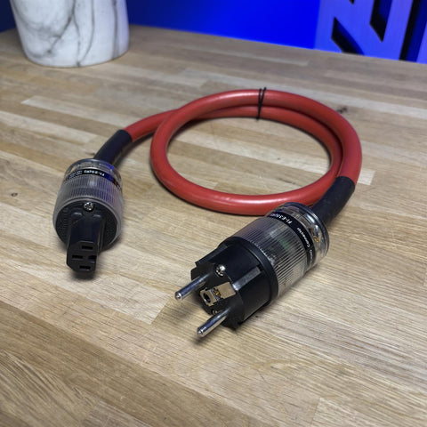 ECOSSE BIG RED Mains Power Cable 3 Pin Kettle (FURUTECH F1-35(R)/F1-25 (R))