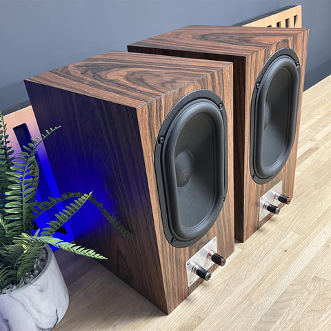 Buchardt S400 MK2 Speakers Rosewood Inc Stands Black Oak Pair