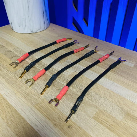 Chord Bi-Wire Speaker Links Spade To 4mm Banana x6