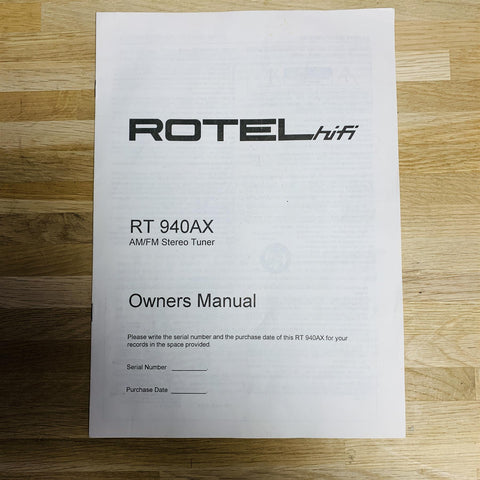 Rotel RT-940AX AM/FM Stereo Radio Tuner