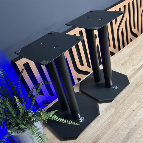Pair B-Tech Atlas Speaker Floor Stands 40cm Black RT09445 BT604