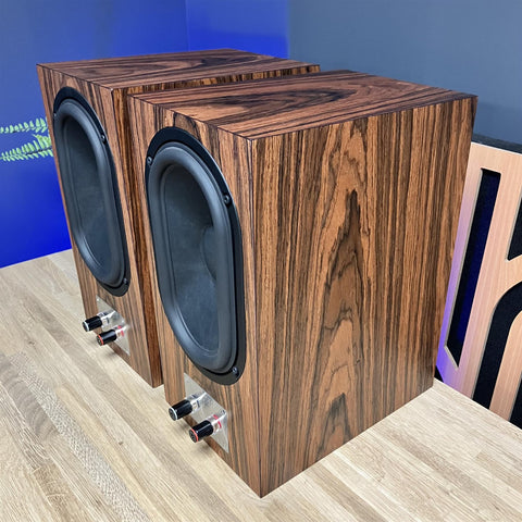 Buchardt S400 MK2 Speakers Rosewood Inc Stands Black Oak Pair