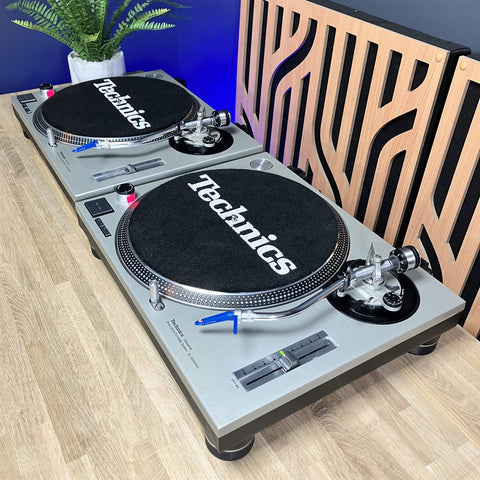 Technics SL-1200MK2 DJ Turntables Silver With Ortofon Concorde DJ S Carts & Styli (Pair)