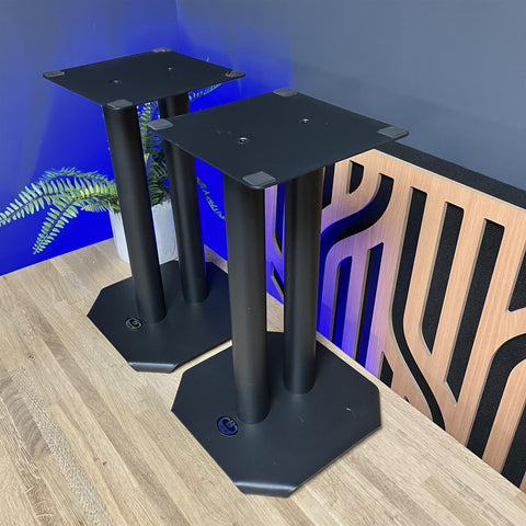 Pair B-Tech Atlas Speaker Floor Stands 40cm Black RT09445 BT604