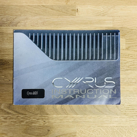 Cyrus dAD3 CD Player Instruction Manual