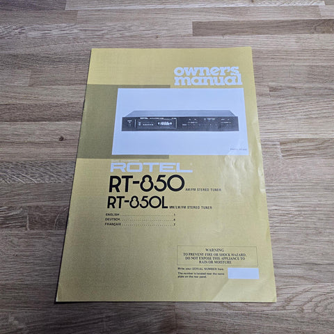 Rotel RT-850L AM/FM Tuner