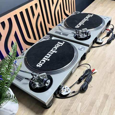 Technics SL-1200MK2 DJ Turntables Silver With Ortofon Concorde DJ S Carts & Styli (Pair)