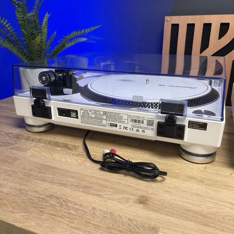 White Pioneer DJ PLX-500-W Direct Drive Turntables (Pair) - As New