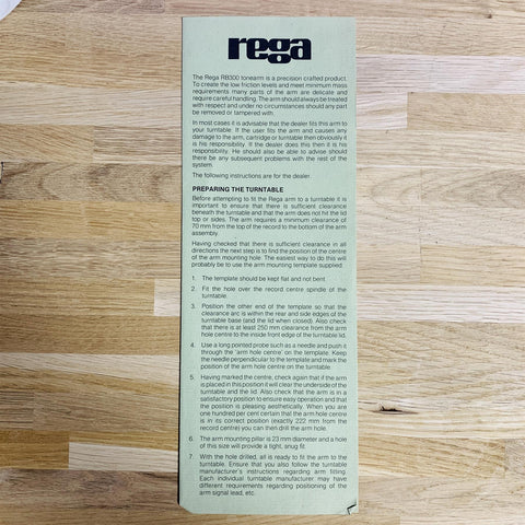 Rega RB300 Tonearm