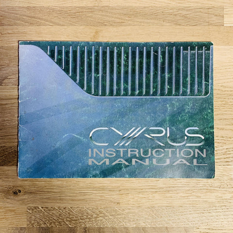 Cyrus III Amplifier Manual