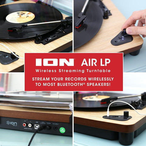 Ion Audio Air LP Vinyl Record Player Natural Wood