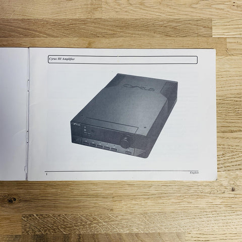 Cyrus III Amplifier Manual
