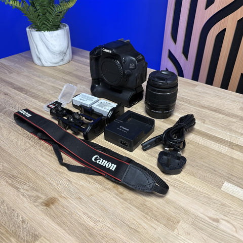 Canon EOS 600D with 18-55mm Lens And Canon BG-E8 Battery Grip