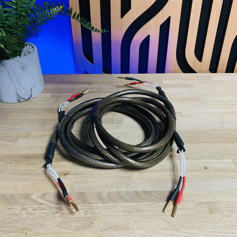 High Quality Speaker Cable (Pair) 2m fitted with Banana Connectors