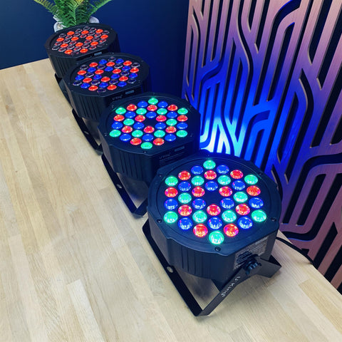 Set of 4 U King 72 Watt LED Par Can DMX 512 Lights