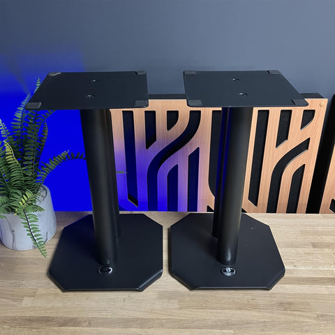 Pair B-Tech Atlas Speaker Floor Stands 40cm Black RT09445 BT604