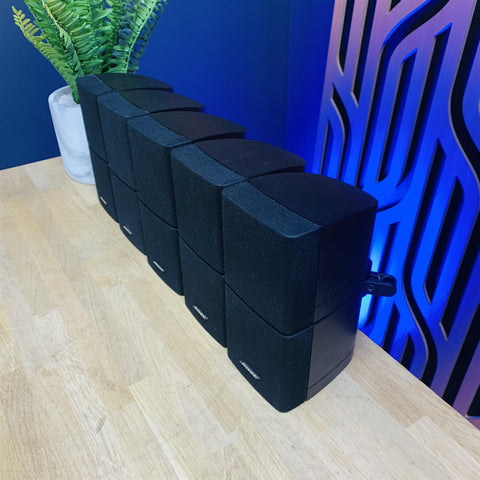 5 x Bose Black Double Cube Lifestyle Acoustimass Speakers Surround Sound Compact With Brackets