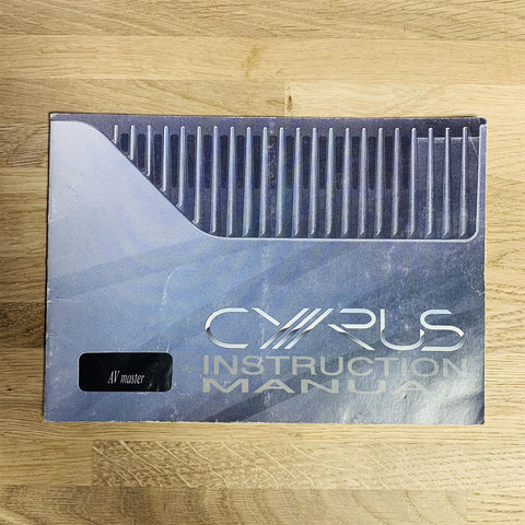 Cyrus AV Master Manual