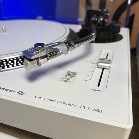 White Pioneer DJ PLX-500-W Direct Drive Turntables (Pair) - As New