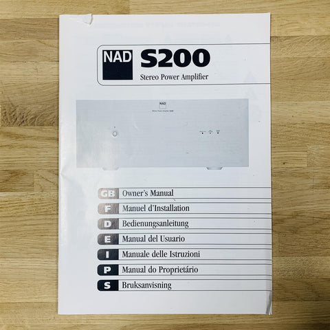 NAD S200 Silverline Stereo Power Amplifier