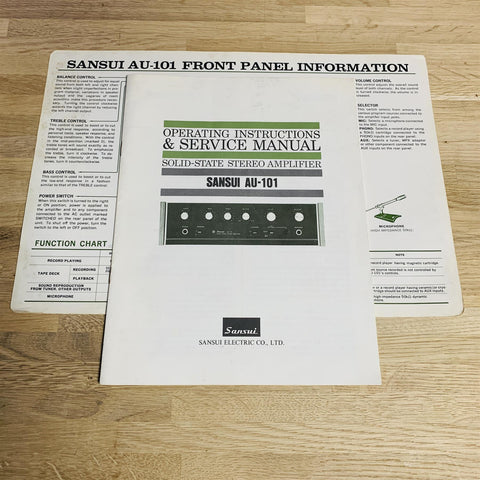 Vintage Sansui AU-101 Stereo Amplifier Phono Input - Box & Paperwork